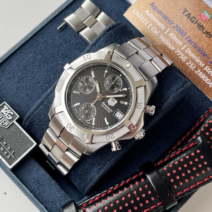 TAG Heuer - Aquaracer Professional Exclusive 2000 - Clous de Paris (CN2111) - Chronograph Valjoux 7750 - Mænd - 2000-2010