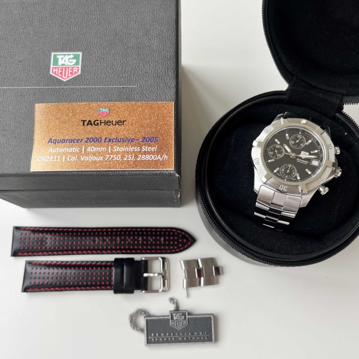 TAG Heuer - Aquaracer Professional Exclusive 2000 - Clous de Paris (CN2111) - Chronograph Valjoux 7750 - Mænd - 2000-2010