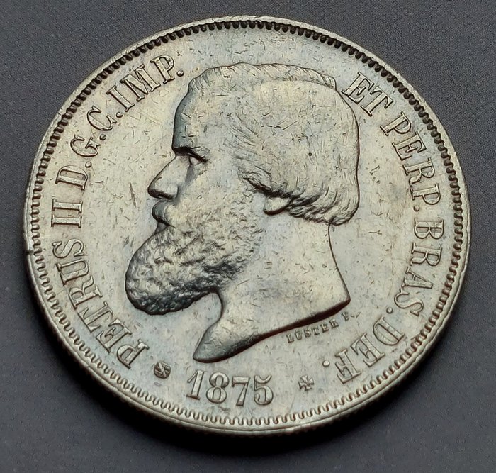 Brasilien. Pedro II (1831-1889). 2000 Réis 1875  (Ingen mindstepris)