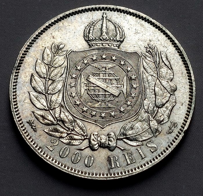 Brasilien. Pedro II (1831-1889). 2000 Réis 1875  (Ingen mindstepris)