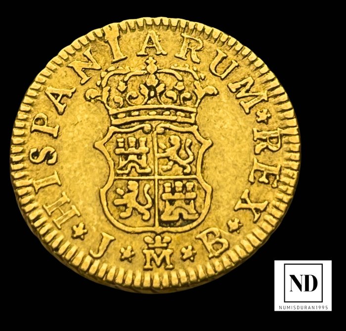 Kongeriget Spanien. Ferdinand 6.. 1/2 Escudo 1752 - Madrid