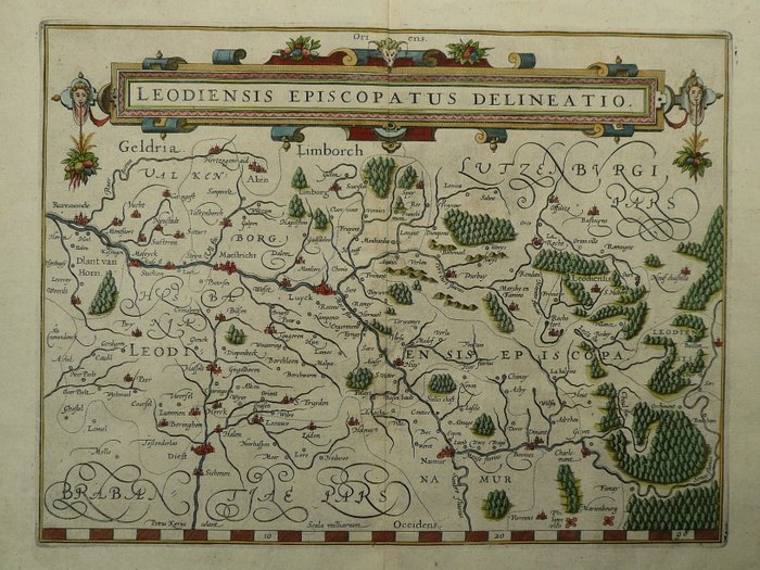 Europa - Belgien / Luik / Limburg / Maastricht / Hasselt; Petrus Kaerius / W. Blaeu - Leodiensis Episcopatus delineatio - 1612