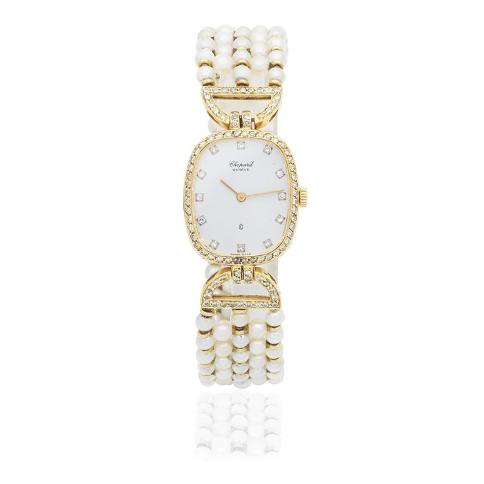 Chopard - Chopard Lady's 18K Gold And Diamond Set Watch With Pearl Set Bracelet - 5147 - Kvinder - 1990-1999