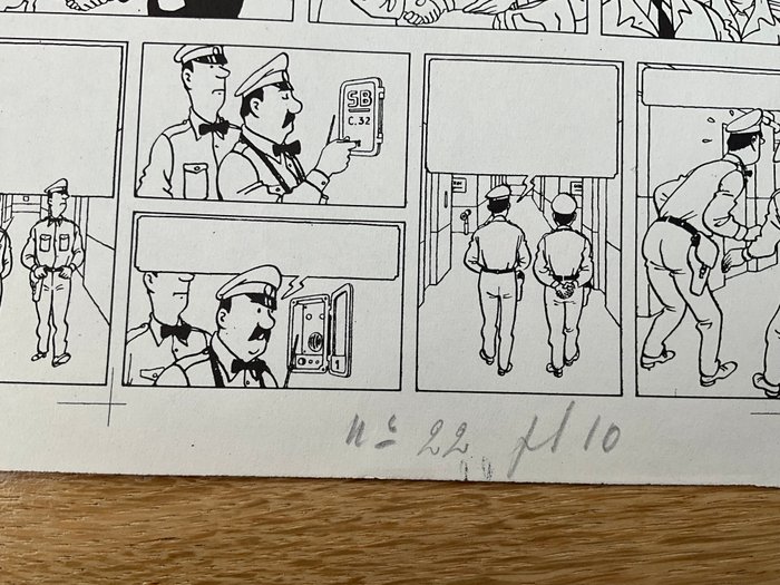 Hergé - On a Marché sur la Lune  - Tirage planche sans textes pour parution journal Tintin