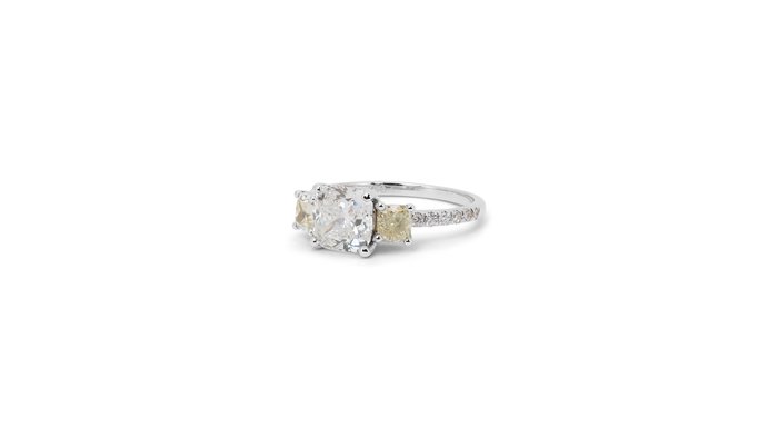 Gia Lab Report - 2.57 total carat natural diamonds - 18 kraat Hvidguld - Ring - 1.81 ct Diamant - Diamanter