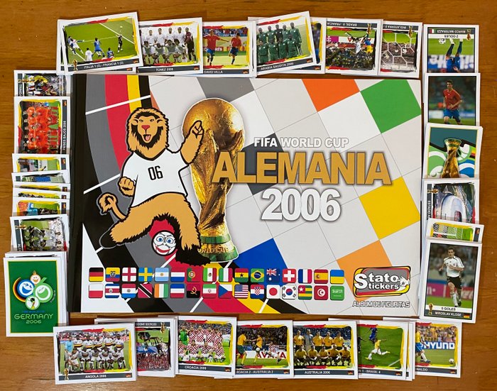 Tato Stickers - WC Alemania 2006 - Lionel Messi, Cristiano Ronaldo - 1 Empty album + complete loose sticker set