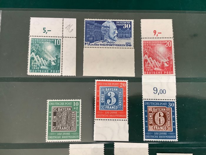 Tyskland, Forbundsrepublikken 1949/1950 - To bind, mest med OR - Michel 112/122