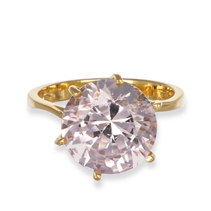 Ring - 18 kraat Gulguld -  6.50ct. tw. Kvarts