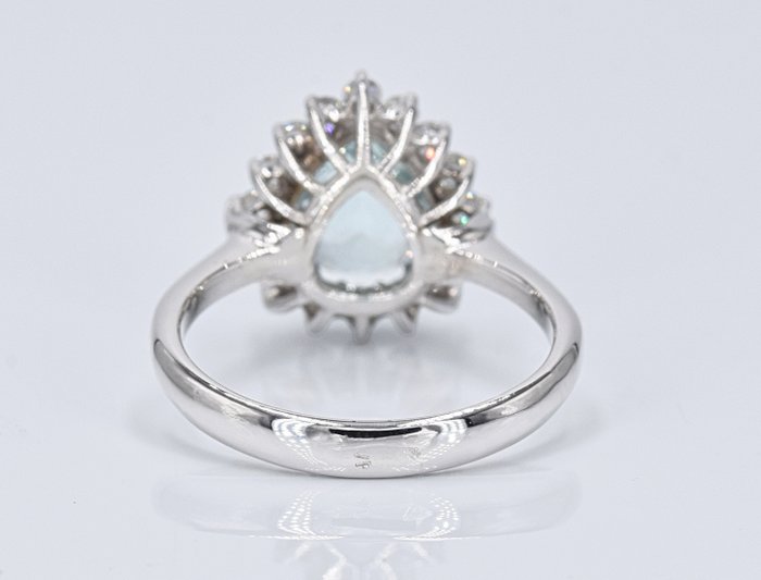 Ingen mindstepris - Ring - 18 kraat Hvidguld -  3.03ct. tw. Turmalin paraiba - Diamant