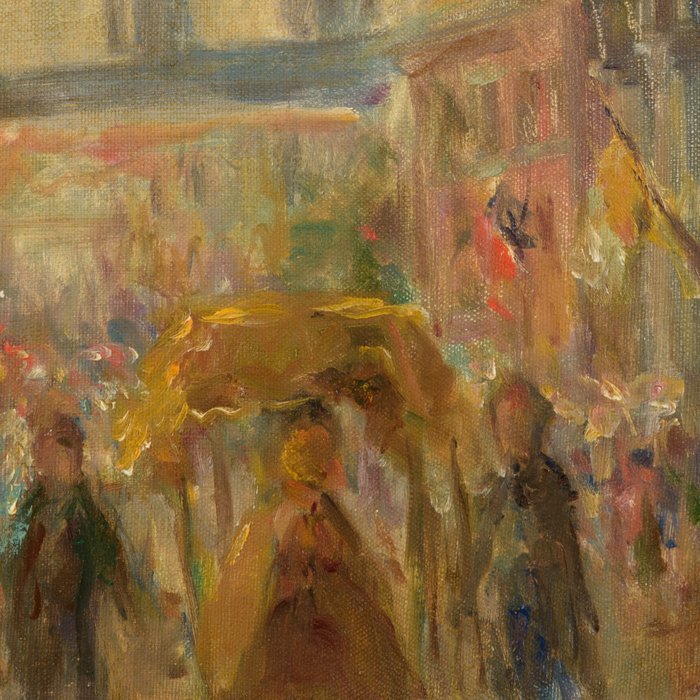 Ko Cossaar (1874-1966), Attributed to - Processie grote markt Rotterdam