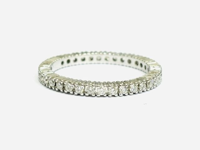 Alliancering - 18 kraat Hvidguld -  0.95ct. tw. Diamant (Natur)  - Fremstillet i Italien