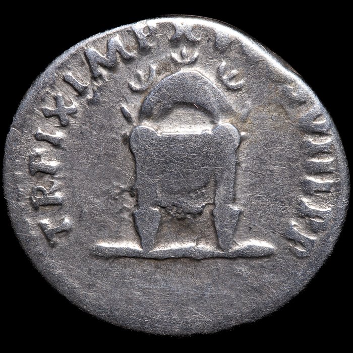 Romarriket. Titus (AD 79-81). Denarius Rome / Daraped throne  (Ingen mindstepris)