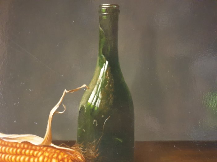 Jan Teunissen - Still life with Bottle chestnuts and corn cob