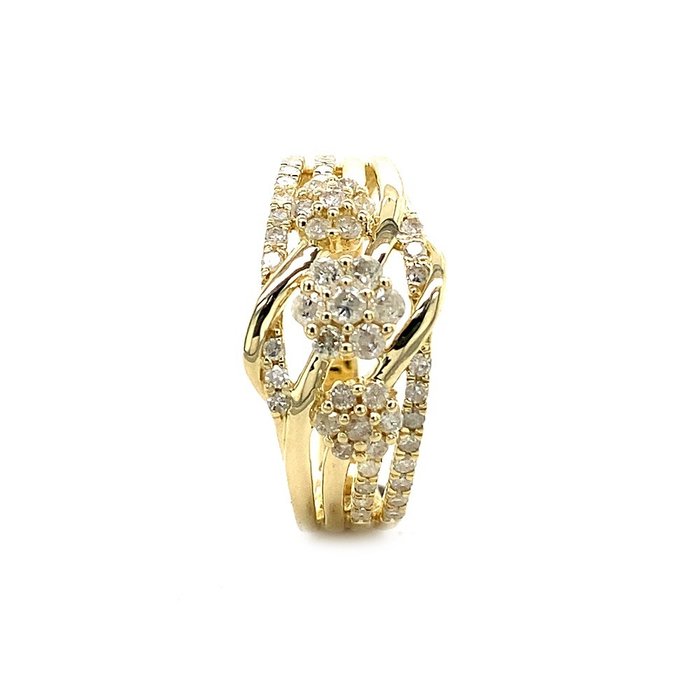 Ring - 14 karat Gulguld -  0.51ct. tw. Diamant (Natur)