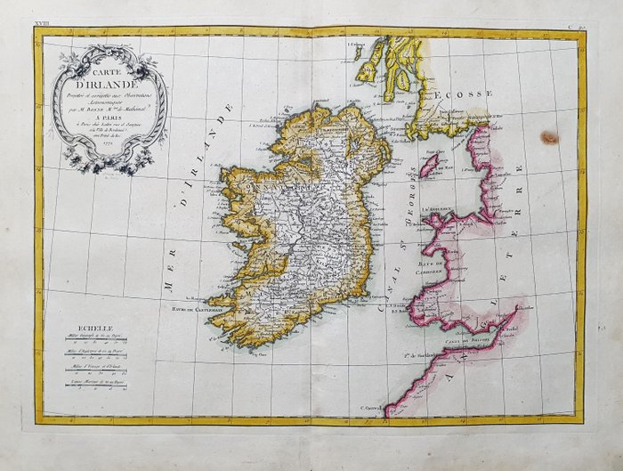 Europa - Irland / Dublin / Cork / Galway; G Rizzi Zannoni / Janvier / Lattre - Carte d'Irlande - 1761-1780