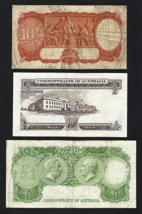 Australien - 3 Banknotes - 1939/1961  (Ingen mindstepris)