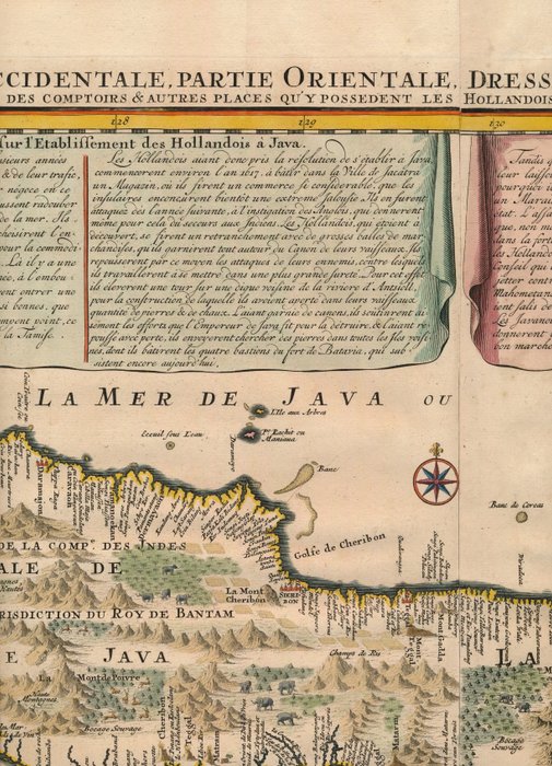 Indonesien, Java; Henri Abraham Chatelain - Carte de l'Ile de Java: Partie Occidentale, Partie Orientale, (...) - 1701-1720