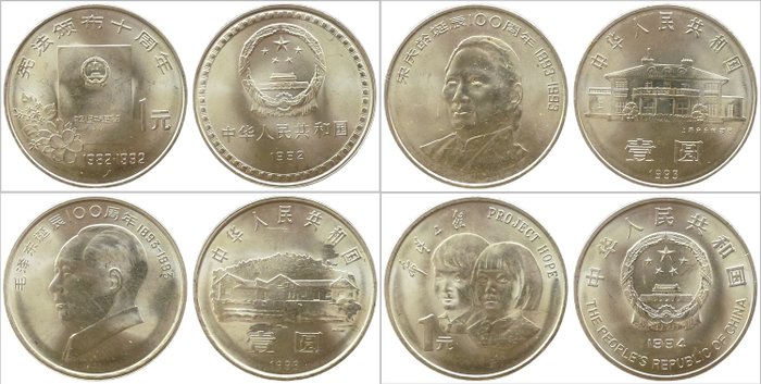 Kina. 1 Yuan 1991/2013 (34 coins)  (Ingen mindstepris)