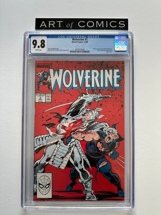 Wolverine #2 - Silver Samurai, Jessica Drew Appearance - CGC Graded 9.8 - Extremely High Grade!! - White Pages!! - 1 Graded comic - Første udgave - 1988