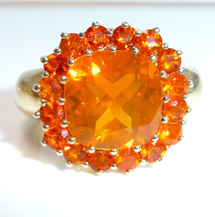 Ring - 14 karat Gulguld -  330ct tw Ildopal - Gr 57 udskiftelig - BCI