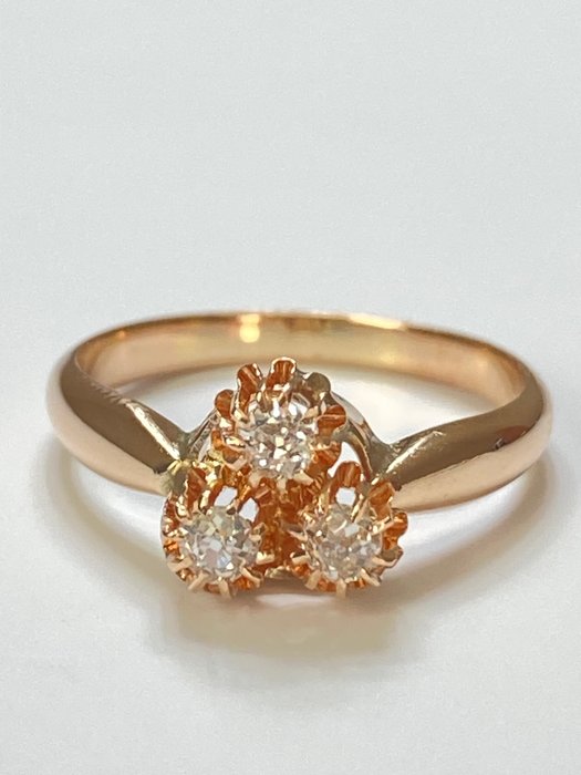 Ingen mindstepris - Ring - 14 karat Rosaguld Diamant (Natur)