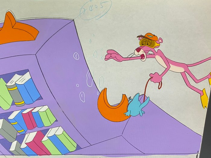 The Pink Panther Show (1970) - 1 Original Animation Cel og Tegning af The Pink Panther