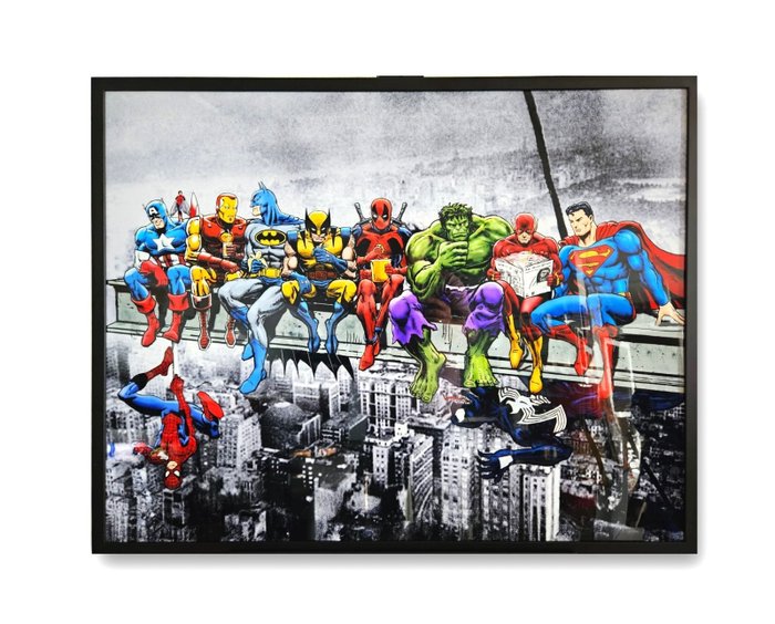 Patryk Konrad  Schevsky - Superheroes Lunch atop a Skyscraper - limited edition