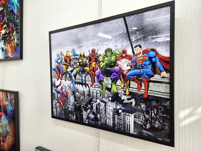 Patryk Konrad  Schevsky - Superheroes Lunch atop a Skyscraper - limited edition