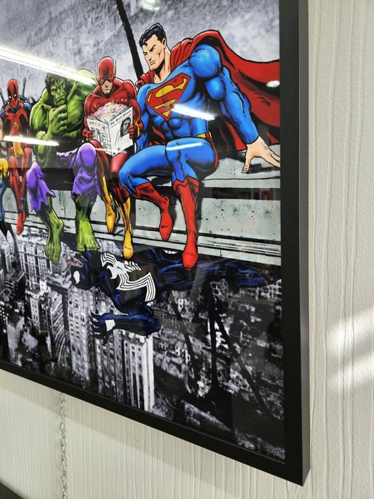 Patryk Konrad  Schevsky - Superheroes Lunch atop a Skyscraper - limited edition