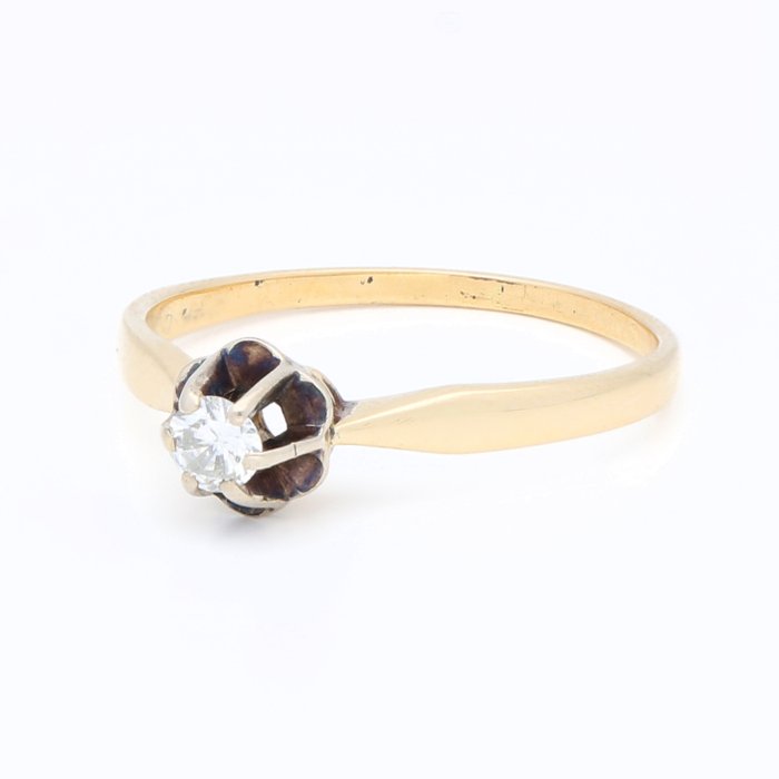 Ingen mindstepris - Ring - 14 karat Gulguld Diamant (Natur)