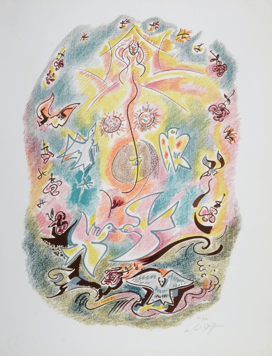 André Masson (1896-1987) - Sonnets de Louise Labé #9 - Hand-signed