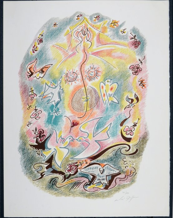 André Masson (1896-1987) - Sonnets de Louise Labé #9 - Hand-signed