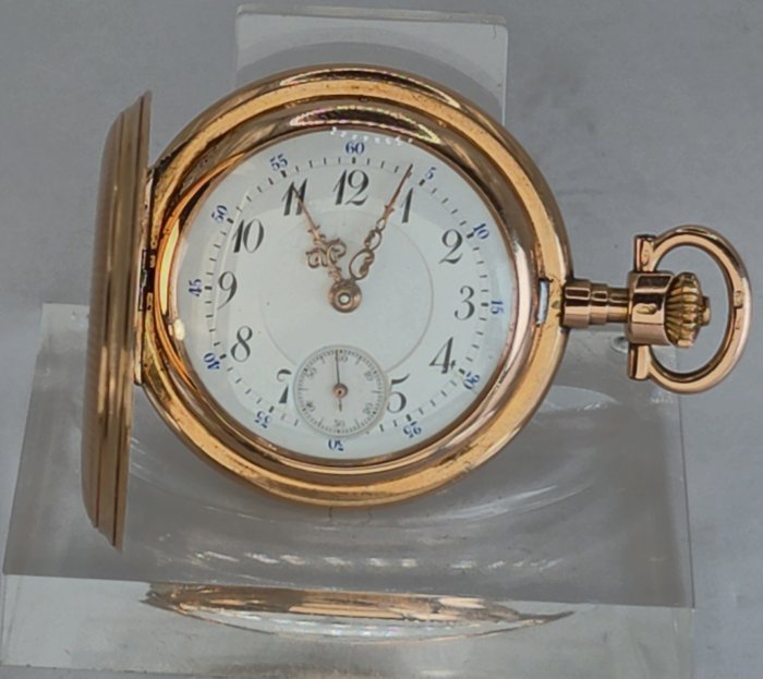 International Watch Co Schaffhausen - Seltene Damen 14Kt Gold Savonette - Strahlengravur - Schweiz 1907