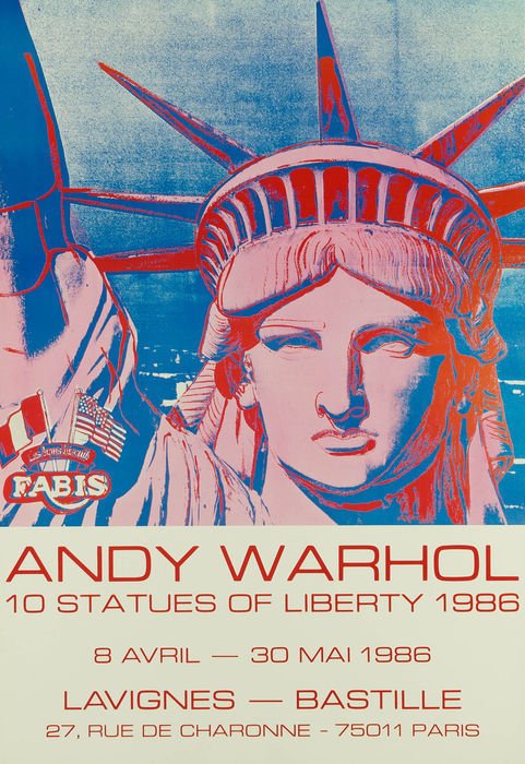 Andy Warhol, after - 10 statues of liberty, Lavignes - Bastille