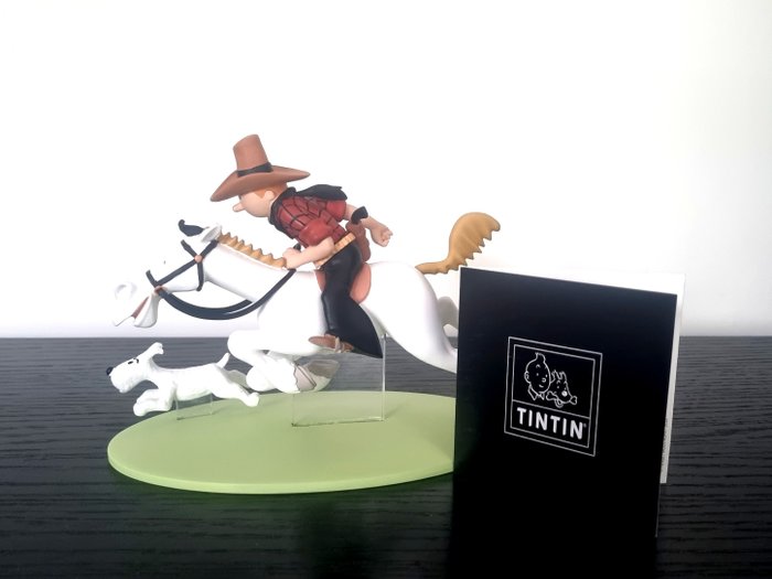 Moulinsart - Tintin - 1 - Figurine Moulinsart 42178 - Tintin à cheval Amérique - Hors-série colorisée