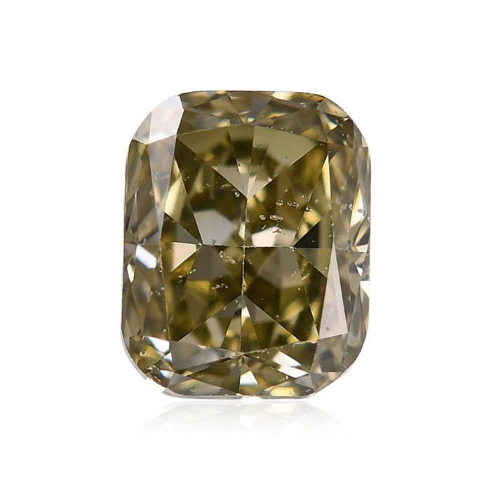 1 pcs Diamant  (Naturfarvet)  - 0.44 ct - Fancy Grålig Gul - SI2 - Gemological Institute of America (GIA) - Kamæleon