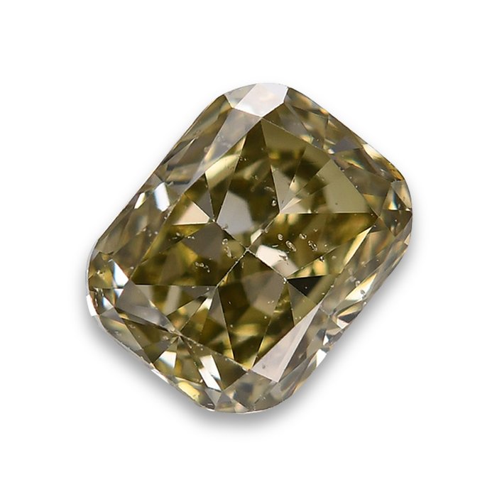 1 pcs Diamant  (Naturfarvet)  - 0.44 ct - Fancy Grålig Gul - SI2 - Gemological Institute of America (GIA) - Kamæleon