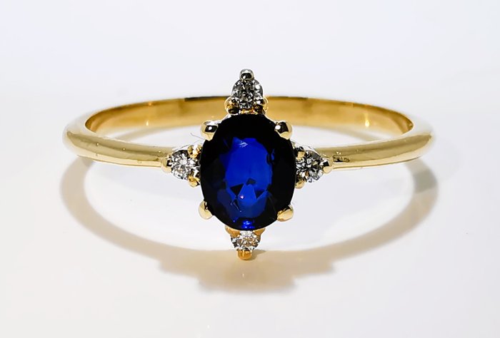 Ingen mindstepris - Ring - 14 karat Gulguld Safir