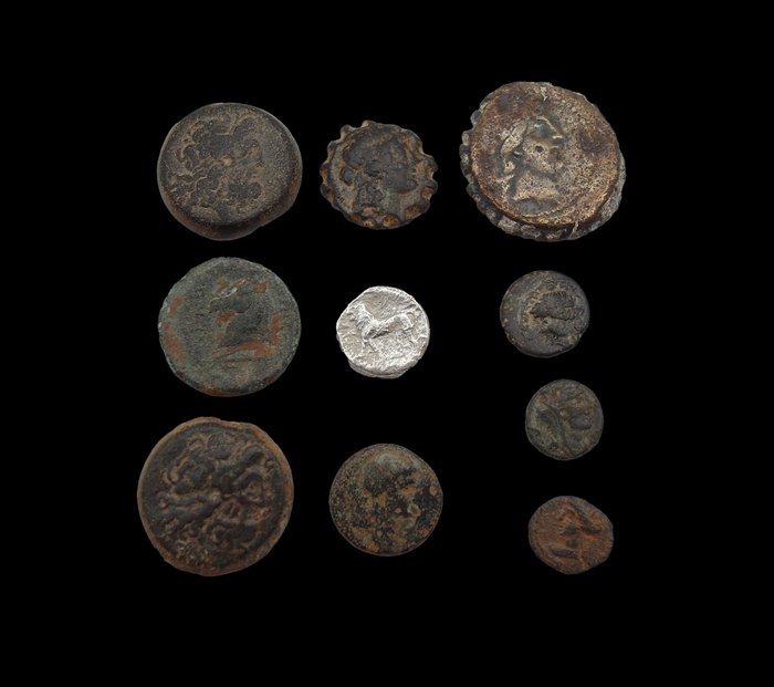 Antikken Lot of 10 Coins 3rd - 2nd  Century BC/ Including Seleucids and Ptolemaic  (Ingen mindstepris)