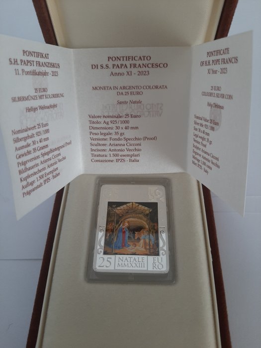 Vatikanstaten. 25 Euro 2023 "Santo Natale" Proof