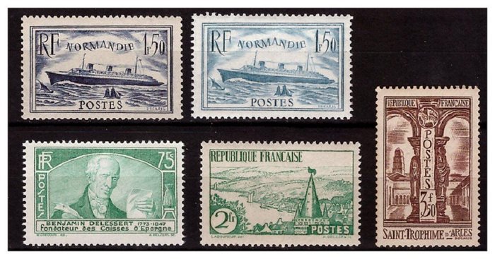 Frankrig 1935 - Hele året, inklusive Normandiet - Yvert n°299 au n°308** 1er choix MNH