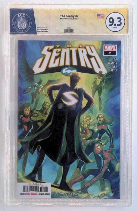 The Sentry #2 - Signed by Zagaria - EGC graded 9.3 - 1 Graded comic - 2024