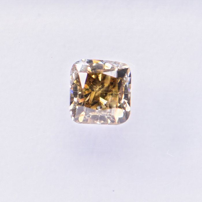 Ingen mindstepris - 1 pcs Diamant  (Naturfarvet)  - 0.35 ct - Pude - Fancy Brunlig Gul - SI2 - International Gemological Institute (IGI)