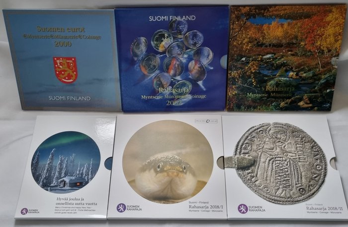 Finland Year Set (FDC) 2000/2018 (totaal 6 sets)  (Ingen mindstepris)