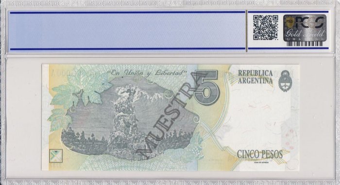 Argentina. - 5 Pesos - ND (1992) - Specimen - Pick 341s