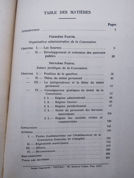 Louis de Courtils - La concession Française de Changhai - 1934