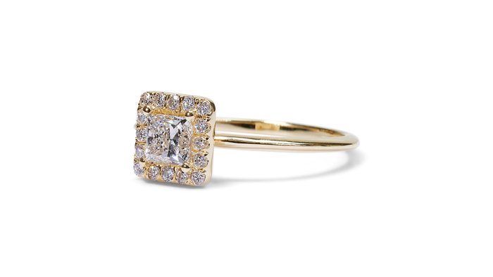 Ring - 18 kraat Gulguld -  090ct tw Diamant  (Natur) - Diamant