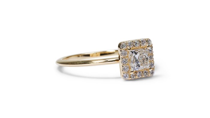 Ring - 18 kraat Gulguld -  090ct tw Diamant  (Natur) - Diamant