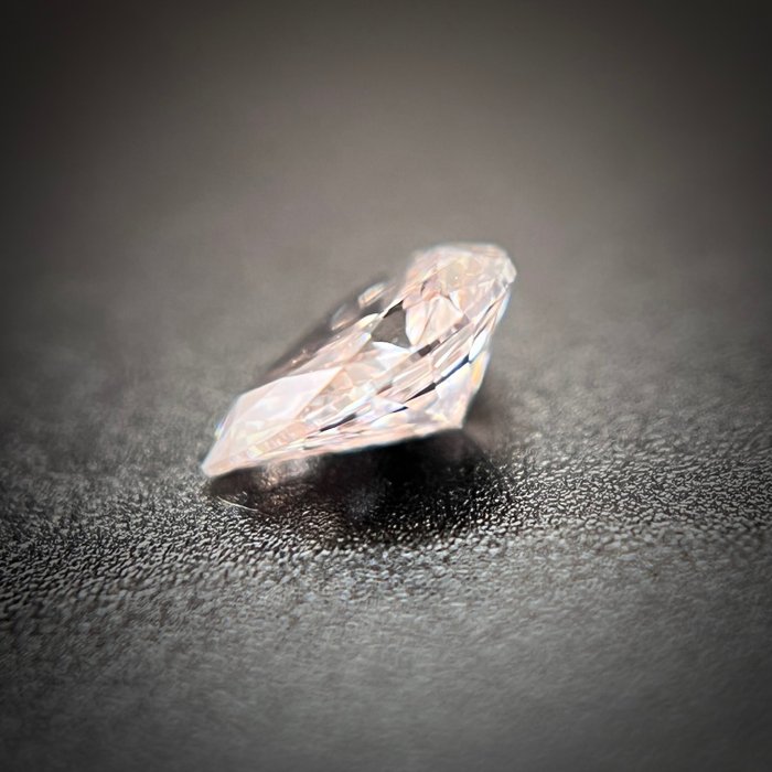 1 pcs Diamant - 0.10 ct - Pære - lys brunlig pink - VVS2