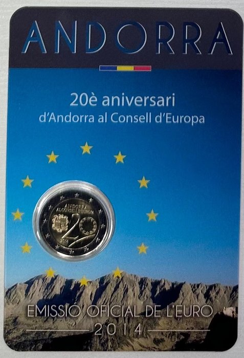 Andorra. 2 Euro 2014/2020 "Conseil de l'Europe" + "Sommet ibéro-américain" (2 coincards)  (Ingen mindstepris)